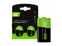 Batterie Akku 2x D R20 HR20 Ni-MH 1,2 V 8000 mAh Green Cell