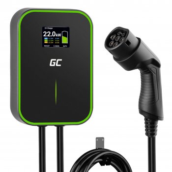 Φορτιστής EV Green Cell Wallbox 22kW GC PowerBox Type 2 για Tesla Model 3 S X Y, VW ID.3, ID.4, Fiat 500e, Kia EV6, Ford Mach-E