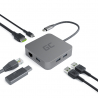 Προσαρμογέας, HUB USB-C Green Cell 6 θύρες (3xUSB 3.0, HDMI 4K, Ethernet) Για Apple MacBook Pro, Air, Dell XPS, HP, Lenovo X1