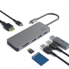 Προσαρμογέας, HUB USB-C Green Cell 7 θύρες (USB 3.0, HDMI 4K, microSD, SD) Για Apple MacBook Pro, Air, Dell XPS, HP, Lenovo X1