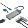 Προσαρμογέας HUB GC Connect 7σε1 3xUSB-A 3.1 HDMI 4K 60Hz USB-C PD 85W Για Apple MacBook M1/M2 Lenovo X1 Asus ZenBook Dell XPS