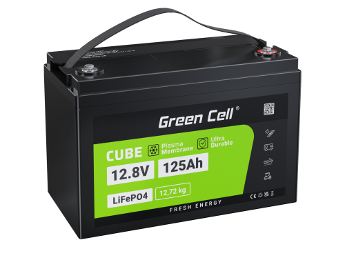Green Cell® LiFePO4 μπαταρία 12.8V 125Ah 1600Wh LFP μπαταρία λιθίου 12V με BMS για τροχόσπιτο ηλιακή αιολική ενέργεια