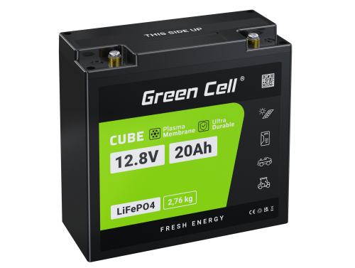 Μπαταρία Green Cell LiFePO4 20Ah 12,8V 256Wh Φωσφορικό Σίδηρο Λιθίου για τρακτέρ, χορτοκοπτικό, ηλεκτρικό όχημα
