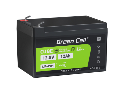 Green Cell® LiFePO4 Μπαταρία 12Ah 12,8V 153,6Wh Φωσφορικός σίδηρος λιθίου για αναπηρικό αμαξίδιο, εξοπλισμός νερού, σκούτερ