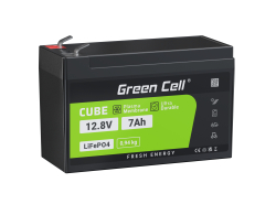 Green Cell® LiFePO4 Μπαταρία 7Ah 12,8V 89,6Wh λιθίου φωσφορικού σιδήρου για UPS, παιχνίδια, παρακολούθηση