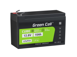 Μπαταρία Green Cell LiFePO4 10Ah 12,8V 128Wh Λιθίου-Σιδήρου-Φωσφορικού για παροχή ρεύματος και φωτισμό έκτακτης ανάγκης, πίνακες