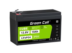 Green Cell CUBE LiFePO4 Μπαταρία 10Ah 12.8V 128Wh LFP μπαταρία λιθίου 12V για παροχή ρεύματος και φωτισμό έκτακτης ανάγκης