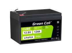 Green Cell CUBE LiFePO4 Μπαταρία 12Ah 12.8V 153,6Wh LFP μπαταρία λιθίου 12V για αναπηρικό αμαξίδιο, εξοπλισμός νερού, σκούτερ