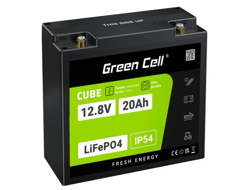 Green Cell CUBE LiFePO4 Μπαταρία 20Ah 12.8V 256Wh LFP μπαταρία λιθίου 12V για τρακτέρ, χορτοκοπτικό, ηλεκτρικό όχημα