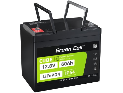 Green Cell CUBE LiFePO4 Μπαταρία 60Ah 12.8V 768Wh LFP μπαταρία λιθίου 12V για εξωλέμβιες, μαρίνα, ανελκυστήρες, RV