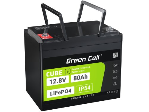 Green Cell CUBE LiFePO4 Μπαταρία 80Ah 12.8V 1024Wh LFP μπαταρία λιθίου 12V για Camper, Καθαρισμός, Κάμπινγκ, Kutr