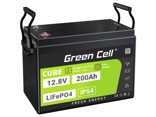 Green Cell CUBE LiFePO4 Μπαταρία 200Ah 12.8V 2560Wh LFP μπαταρία λιθίου 12V για τροχόσπιτο ηλιακή αιολική ενέργεια