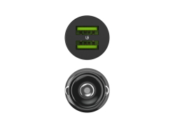 Green Cell KFZ-Ladegerät USB PowerRide Nano36 mit 2x USB-A Ultra Charge Schnelladung + 2x USB-C Kabel 120cm fur iPhone, Samsung