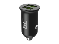 Green Cell KFZ-Ladegerät USB PowerRide Nano36, 2x USB-A, 36W Ultra Charge Schnellladung + LED Ladekabel Lightning 120cm