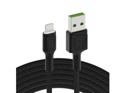 Green Cell KFZ-Ladegerät USB PowerRide Nano36, 2x USB-A, 36W Ultra Charge Schnellladung + LED Ladekabel Lightning 120cm