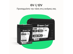 Green Cell CUBE AGM IP54 Batterie 6V 5Ah VRLA Vlies Wartungsfrei Bleiakku für Elektro Spielzeug Alarm Kinder Auto Rasenmäher