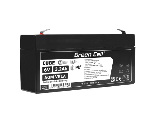 Green Cell ® AGM 6V 3.2Ah μπαταρία VRLA παιχνίδια μπαταρίας μολύβδου ηλεκτρικά παιχνίδια συναγερμός παιδικών οχημάτων