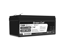 Green Cell ® AGM 12V 3.3Ah μπαταρία VRLA παιχνίδια μπαταρίας μολύβδου ηλεκτρικά παιχνίδια συναγερμός παιδικών οχημάτων