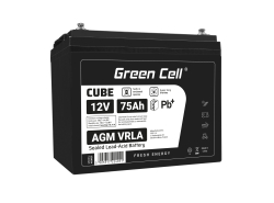 Green Cell ® AGM 12V 75Ah μπαταρία VRLA μπαταρία μολύβδου Unbemann Caravan φωτοβολταϊκή αναπηρική καρέκλα ηλιακή μπαταρία