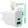 Green Cell PowerSource Duo30 φορτιστής USB/USB-C λευκός, τροφοδοτικό 30 W με Power Delivery