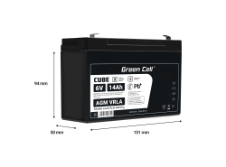 Green Cell® Akku Batterie AGM VRLA 6V 14Ah Sealed Lead-Acid wartungsfrei