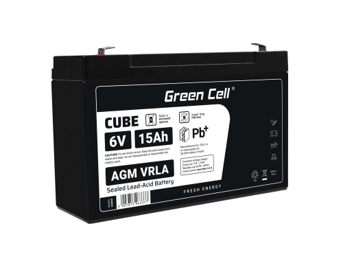 Green Cell ® AGM 6V 15Ah μπαταρία VRLA παιχνίδια μπαταρίας μολύβδου ηλεκτρικά παιχνίδια συναγερμός παιδικών οχημάτων