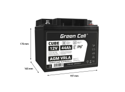 Green Cell ® Gel Batterie AGM VRLA 12V 44Ah