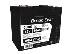 Green Cell® AGM 12V 50Ah Akku VRLA Blei-Batterie Unbemann Fischkutter Boot Scooter Rasentraktor Rasenmäher