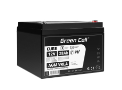 Green Cell® AGM 12V 28Ah Akku VRLA Blei-Batterie Unbemann Fischkutter Boot Scooter Rasentraktor Rasenmäher