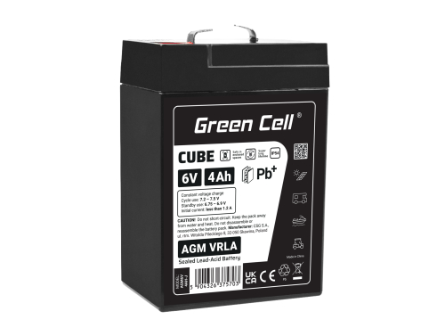 GC CUBE AGM IP54 Μπαταρία 6V 4Ah VRLA Χωρίς Συντήρηση Μπαταρία Μολύβδου για Ηλεκτρικά Παιχνίδια Συναγερμούς Οχήματα για Παιδιά