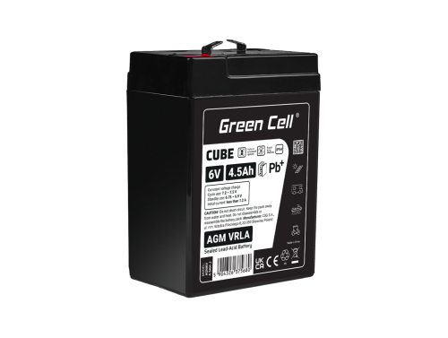GC CUBE AGM IP54 Μπαταρία 6V 4.5Ah VRLA Vlies Χωρίς συντήρηση Μολύβδου για Ηλεκτρικά παιχνίδια Συναγερμό UPS Έκτακτης ανάγκης