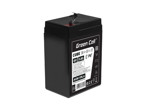 Μπαταρία GC CUBE AGM IP54 6V 5Ah VRLA χωρίς συντήρηση για ηλεκτρικά παιχνίδια, συναγερμούς, αυτοκίνητα παιδιών, χλοοκοπτικά