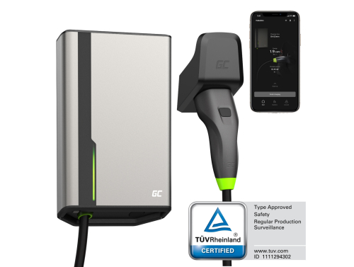 Green Cell HabuDen Wallbox 11kW 22kW 32A 7.5m Τύπος 2 καλώδιο EV σταθμός φόρτισης για ηλεκτρικά αυτοκίνητα GC App Bluetooth WiFi