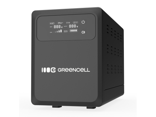 Greencell Αδιάλειπτη Παροχή Ρεύματος AVR UPS 1200VA 800W PowerCore 12 VDC με οθόνη LCD