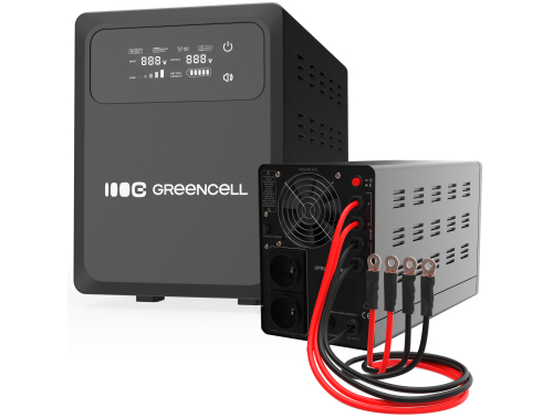 Greencell Αδιάλειπτη Παροχή Ρεύματος AVR UPS 2000VA 1200W PowerCore 12 VDC με οθόνη LCD
