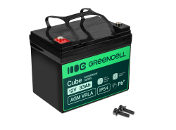 Green Cell Cube AGM VRLA IP54 12V 33Ah χωρίς συντήρηση μπαταρία για χλοοκοπτικά, σκούτερ, σκάφη, αμαξίδια