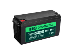 Green Cell Cube AGM VRLA IP54 12V 250Ah χωρίς συντήρηση μπαταρία για τροχόσπιτα, ηλιακή ενέργεια, σκάφη