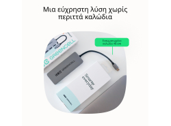 Adapter Basic HUB Greencell USB-C 4in1 (4×USB-A 3.0) – γρήγορη μεταφορά έως 5 Gb/s, αλουμινένια θήκη