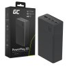 Greencell PowerPlay 30 - μαύρος powerbank ισχύος 30 000mAh, 22,5W, 4 θύρες