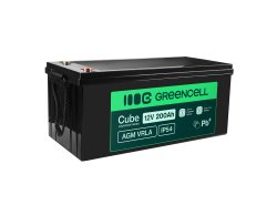 Greencell AGM VRLA 12V 200Ah χωρίς επιτήρηση ακumulator για σκάφη φωτοβολταϊκών πάνελ (240x522x226mm)