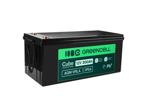 Greencell AGM VRLA 12V 200Ah χωρίς επιτήρηση ακumulator για σκάφη φωτοβολταϊκών πάνελ (240x522x226mm)