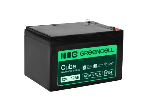 Greencell AGM VRLA 12V 12Ah χωρίς συντήρηση μπαταρία για ταμειακή μηχανή, παιχνίδια, κάμερες (151x98.5x95mm)