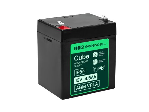 Greencell AGM VRLA 12V 4.5Ah χωρίς συντήρηση μπαταρία για ταμειακή μηχανή, παιχνίδια, κάμερες (90x70x106mm)