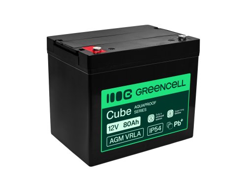 Greencell AGM VRLA 12V 80Ah χωρίς συντήρηση ακουμulator για UPS, ζυγαριά, τροχόσπιτο (260x168x216mm)