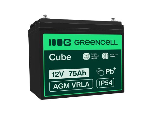 Green Cell ® AGM 12V 75Ah μπαταρία VRLA μπαταρία μολύβδου Unbemann Caravan φωτοβολταϊκή αναπηρική καρέκλα ηλιακή μπαταρία
