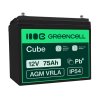 Green Cell ® AGM 12V 75Ah μπαταρία VRLA μπαταρία μολύβδου Unbemann Caravan φωτοβολταϊκή αναπηρική καρέκλα ηλιακή μπαταρία