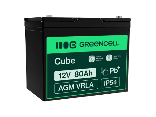 Green Cell ® AGM 12V 80Ah μπαταρία VRLA μπαταρία μολύβδου Unbemann fish cutter boat scooter σκούτερ γκαζόν τρακτέρ χλοοκοπτικό