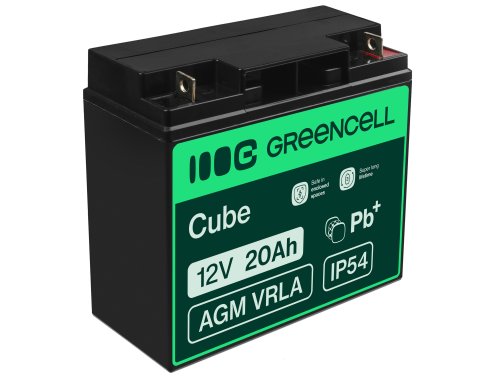 Green Cell ® AGM 12V 20Ah μπαταρία VRLA μπαταρία μολύβδου Unbemann Caravan φωτοβολταϊκή αναπηρική καρέκλα ηλιακή μπαταρία