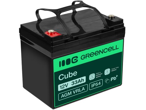 Green Cell ® AGM 12V 33Ah μπαταρία VRLA μπαταρία μολύβδου Unbemann αλιευτικό κόπτη σκάφος σκούτερ γκαζόν τρακτέρ χλοοκοπτικό