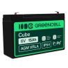 Green Cell ® AGM 6V 15Ah μπαταρία VRLA παιχνίδια μπαταρίας μολύβδου ηλεκτρικά παιχνίδια συναγερμός παιδικών οχημάτων